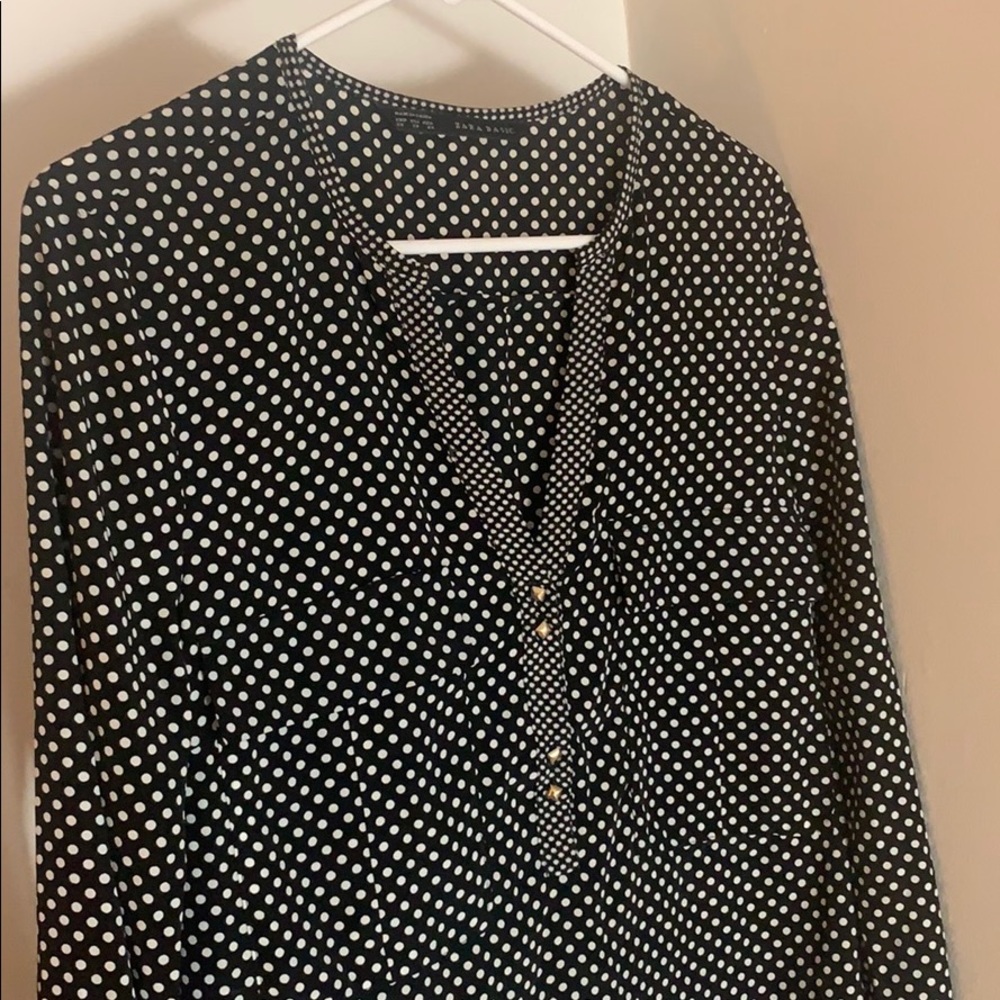 ZARA Polka-Dot Popover Shirt